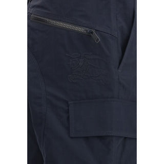 Blue Polyamide Cargo Pants