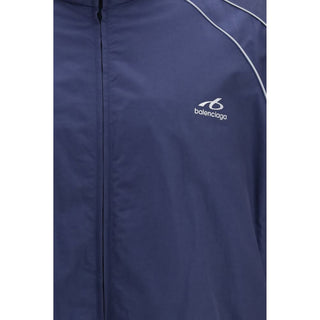 Chaqueta con capucha de algodón azul