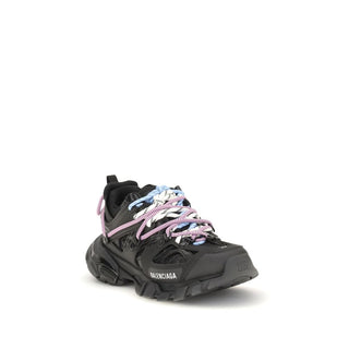 Black Polyester Athletic Sneakers