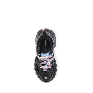 Black Polyester Athletic Sneakers
