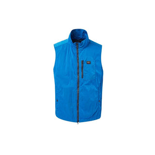 Blue Nylon Sleeveless Jacket