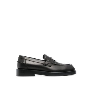 Black Leather Slip-On Loafers