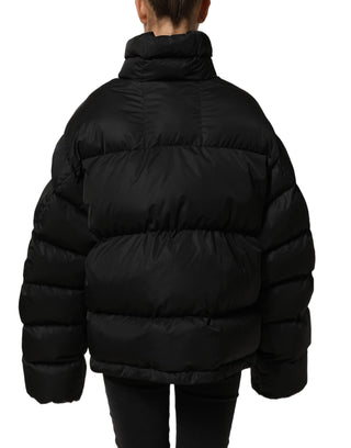 Black DGVIB3 Embroidered Padded Puffer Jacket