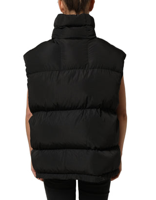 Black Polyester Sleeveless Padded Men Puffer Jacket
