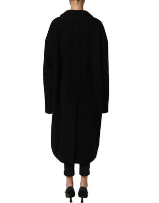 Abrigo trench coat negro de doble botonadura para hombre