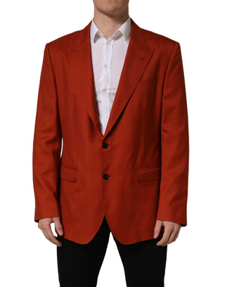 Red Cashmere Single Breasted Blazer Jacket