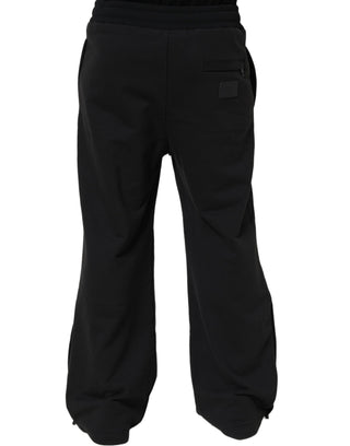 Black Drawstring Viscose Jogger Men Sweatpants Pants