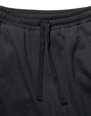 Black Drawstring Viscose Jogger Men Sweatpants Pants