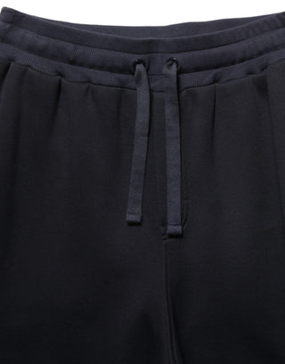 Pantalones jogger de viscosa con cordón negros para hombre