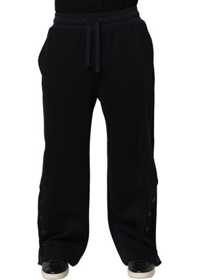 Black Drawstring Viscose Jogger Men Sweatpants Pants