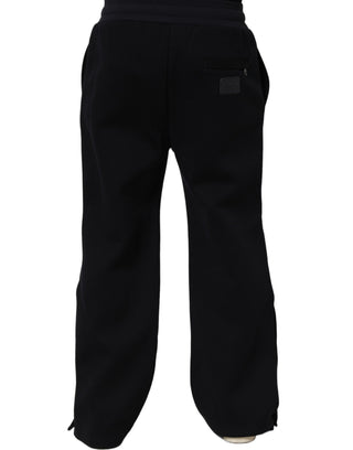 Pantalones jogger de viscosa con cordón negros para hombre