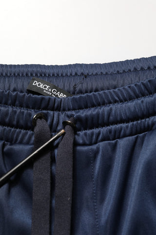 Blue White Drawstring Jogger Sweatpants Pants