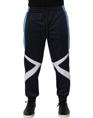Blue White Drawstring Jogger Sweatpants Pants