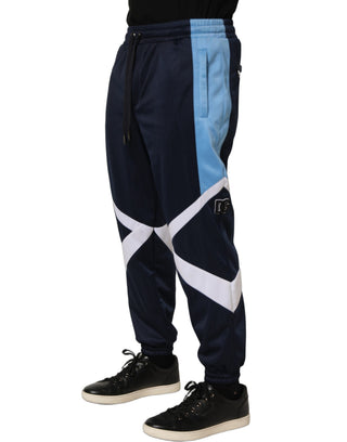 Blue White Drawstring Jogger Sweatpants Pants
