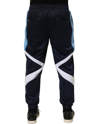 Blue White Drawstring Jogger Sweatpants Pants