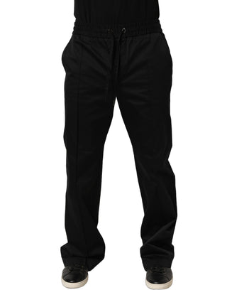 Black Drawstring Cotton Jogger Men Sweatpants Pants