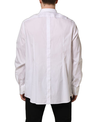 White Cotton Long Sleeves Men Dress Shirt