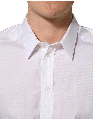White Cotton Long Sleeves Men Dress Shirt