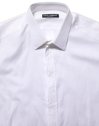 White Cotton Long Sleeves Men Dress Shirt