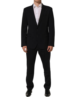 Dark Blue Wool Slim Fit Formal Men 2 Piece Suit