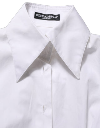 White Collared Long Sleeves Dress Shirt Top