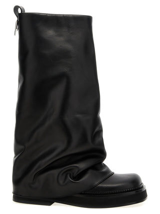 Black Calfskin Over The Knee