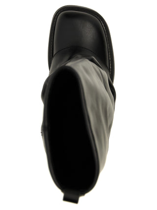 Black Calfskin Over The Knee