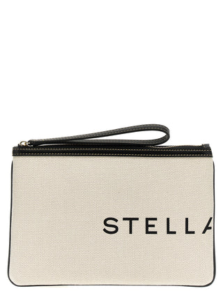 Beige Cotton Clutch Bag