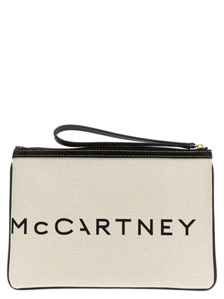 Beige Cotton Clutch Bag