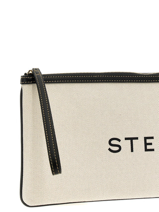 Beige Cotton Clutch Bag