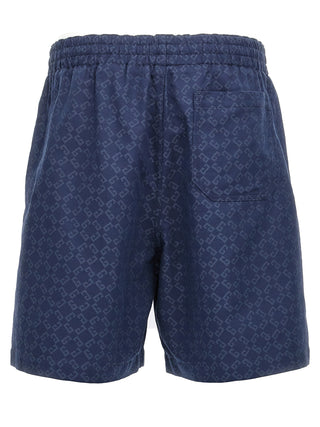 Blue Cotton Bermuda Shorts