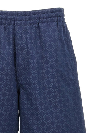 Blue Cotton Bermuda Shorts