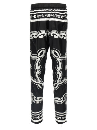 Bicolor Silk Casual Pants