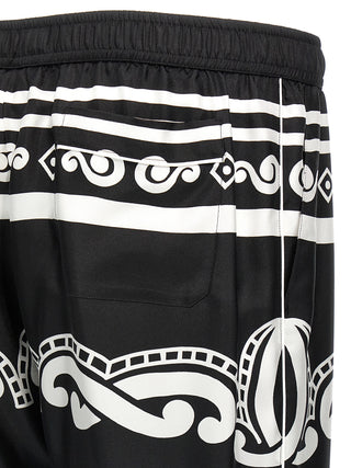 Bicolor Silk Casual Pants