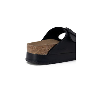 Black Synthetic Platform Sandals