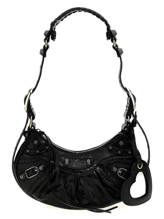 Bolso bandolera de piel de cordero negro