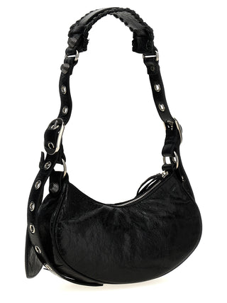 Bolso bandolera de piel de cordero negro