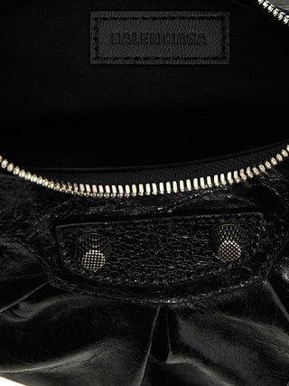 Bolso bandolera de piel de cordero negro