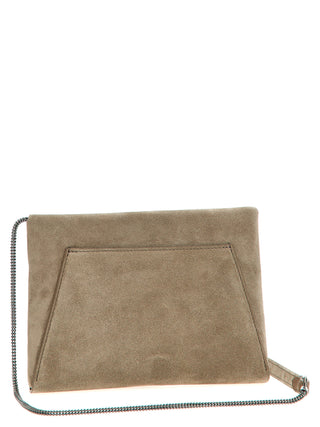 Gray Calfskin Clutch Bag