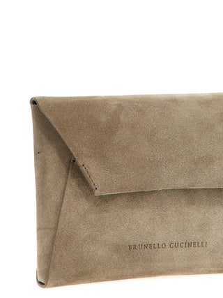 Gray Calfskin Clutch Bag