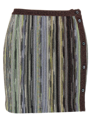 Multicolor Viscose Long Skirt