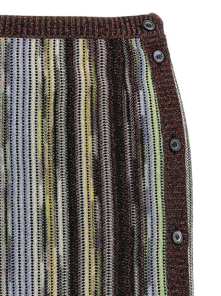 Multicolor Viscose Long Skirt