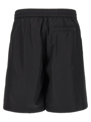 Black Polyester Bermuda Shorts