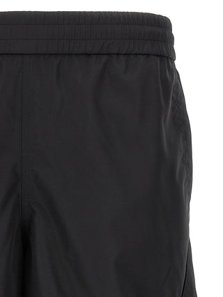 Black Polyester Bermuda Shorts