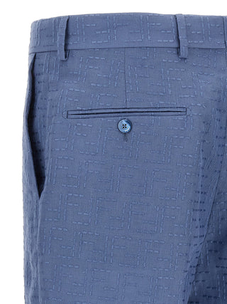 Blue Linen Bermuda Shorts