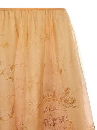 Minifalda de seda beige