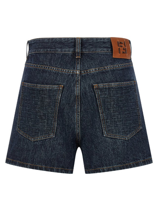 Blue Cotton Bermuda Shorts