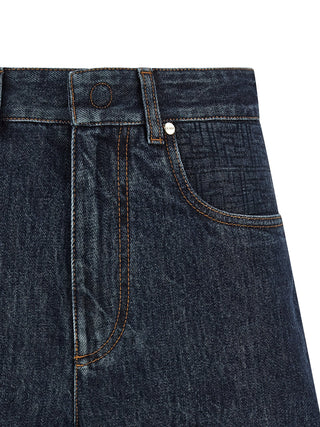Blue Cotton Bermuda Shorts