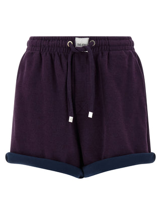 Purple Cotton Bermuda Shorts