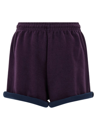 Purple Cotton Bermuda Shorts